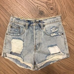 Distressed Denim Shorts